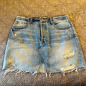Women’s Distressed Denim Skirt